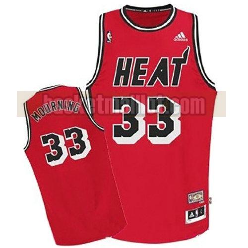 maillot nba miami heat rétro homme Alonzo Mourning 33 rouge