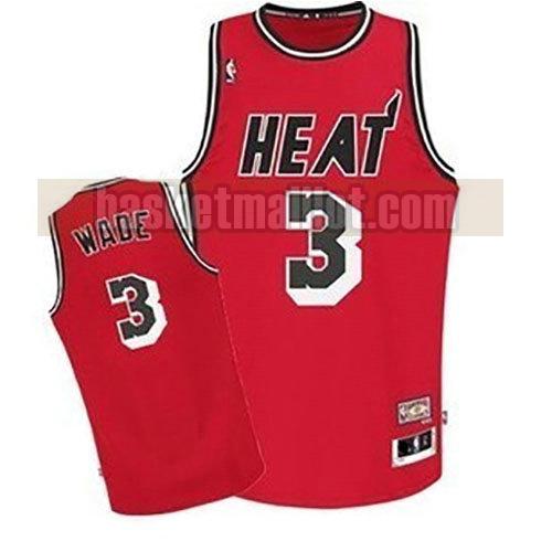 maillot nba miami heat rétro homme Dwyane Wade 3 rouge