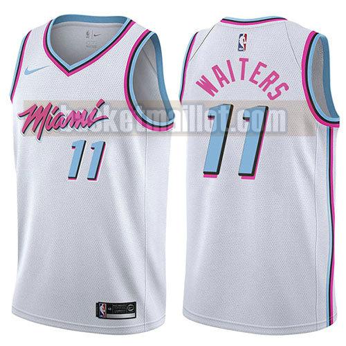maillot nba miami heat ville 2017-18 homme Dion Waiters 11 blanc