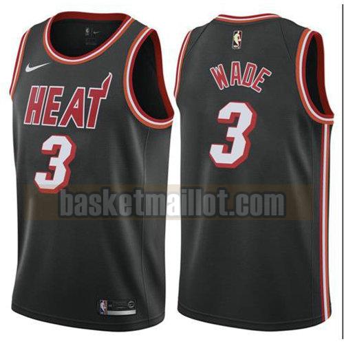 maillot nba miami heat ville 2017-18 homme Wade 3 rouge
