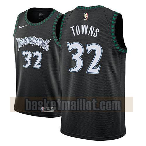 maillot nba minnesota timberwolves classic 2018 homme Karl-Anthony Towns 32 noir
