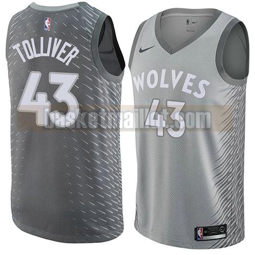 maillot nba minnesota timberwolves ville 2017-18 homme Anthony Tolliver 43 gris