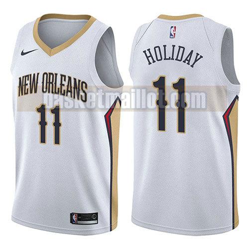 maillot nba new orleans pelicans association 2017-18 homme Jrue Holiday 11 blanc