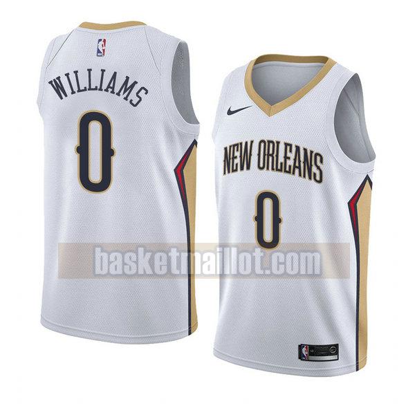 maillot nba new orleans pelicans association 2018 homme Troy Williams 0 blanc