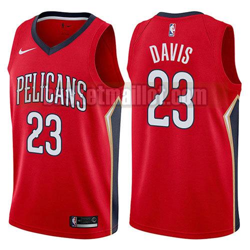 maillot nba new orleans pelicans déclaration 2017-18 homme Anthony Davis 23 rouge