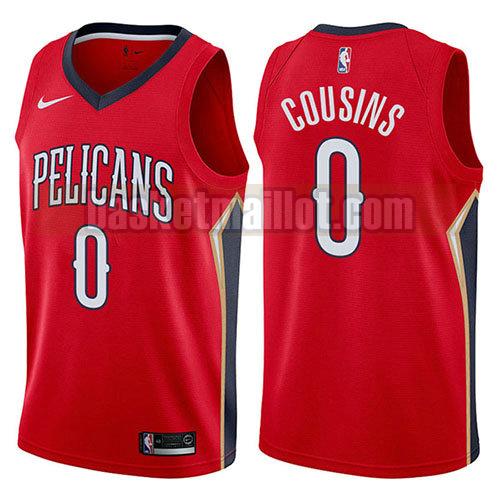 maillot nba new orleans pelicans déclaration 2017-18 homme Demarcus Cousins 0 rouge