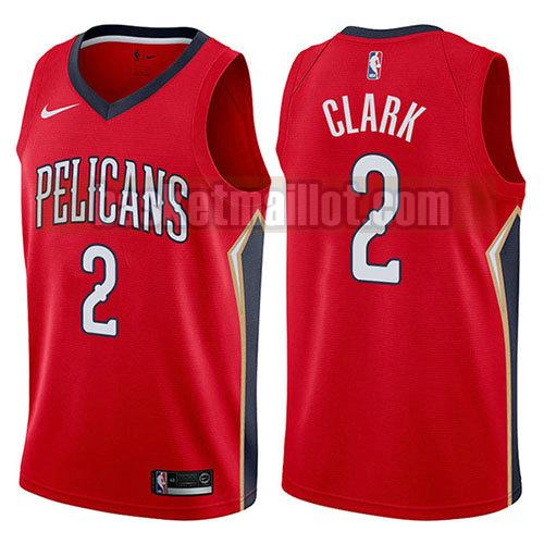 maillot nba new orleans pelicans déclaration 2017-18 homme Ian Clark 2 rouge