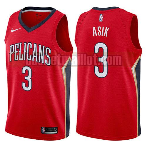 maillot nba new orleans pelicans déclaration 2017-18 homme Omer Asik 3 rouge