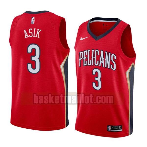 maillot nba new orleans pelicans déclaration 2018 homme Omer Asik 3 rouge