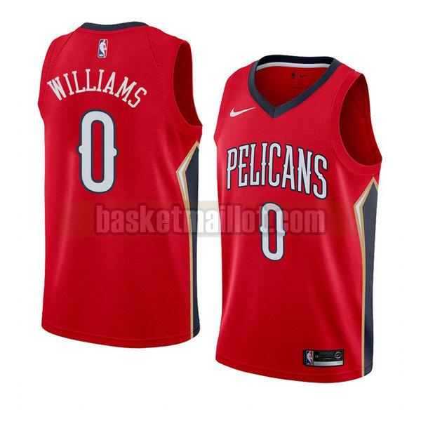 maillot nba new orleans pelicans déclaration 2018 homme Troy Williams 0 rouge