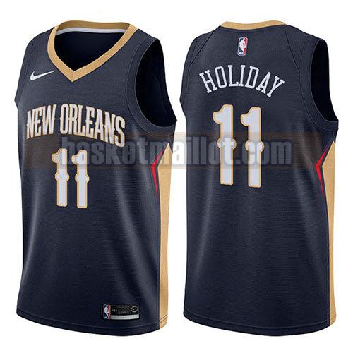 maillot nba new orleans pelicans icône 2017-18 homme Jrue Holiday 11 bleu