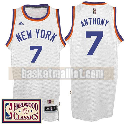 maillot nba new york knicks rétro homme Carmelo Anthony 7 blanc