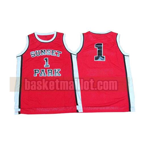 maillot nba pelicula tree hill homme Sunset Park 1 rouge