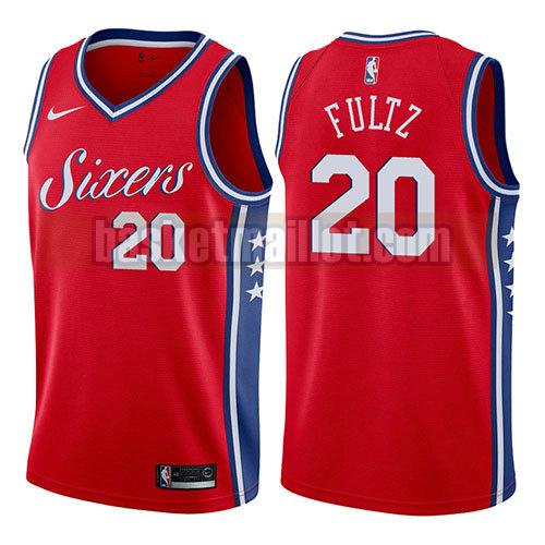 maillot nba philadelphia 76ers 2017-18 homme Markelle Fultz 20 rouge