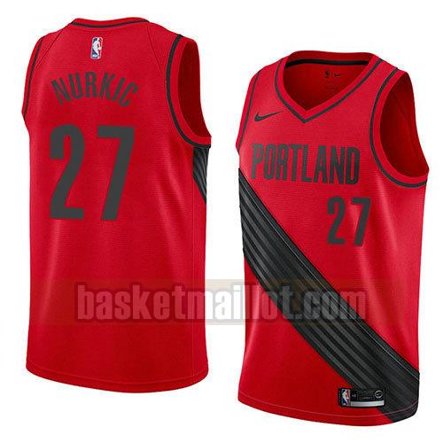 maillot nba portland trail blazers déclaration 2018 homme Jusuf Nurkic 27 rouge