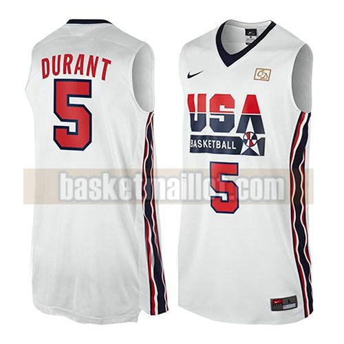 maillot nba usa 1992 homme Kevin Durant 5 blanc