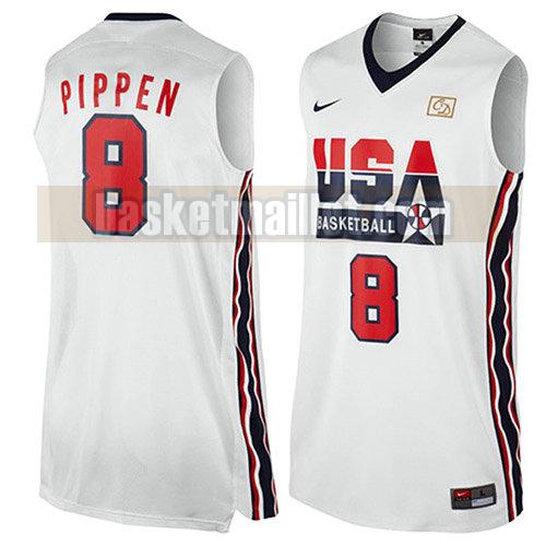 maillot nba usa 1992 homme Scottie Pippen 8 blanc