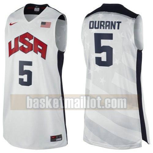 maillot nba usa 2012 homme Kevin Durant 5 blanc
