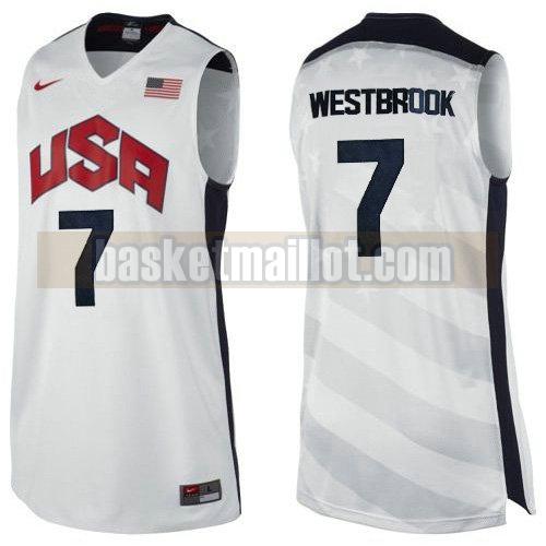 maillot nba usa 2012 homme Russell Westbrook 7 blanc