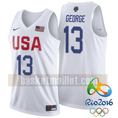 maillot nba usa 2016 homme Paul George 13 blanc