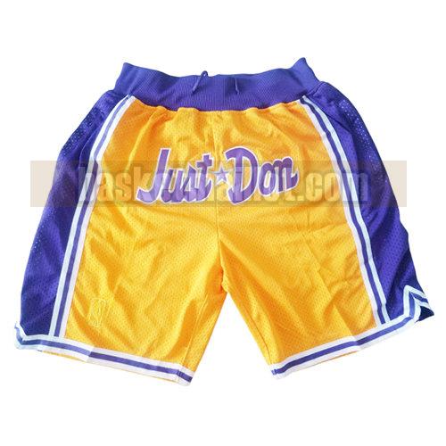 shorts nba los angeles lakers just don homme jaune